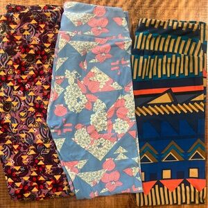 LuLaRoe OS 3 pair leggings